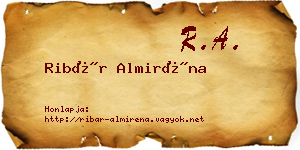 Ribár Almiréna névjegykártya